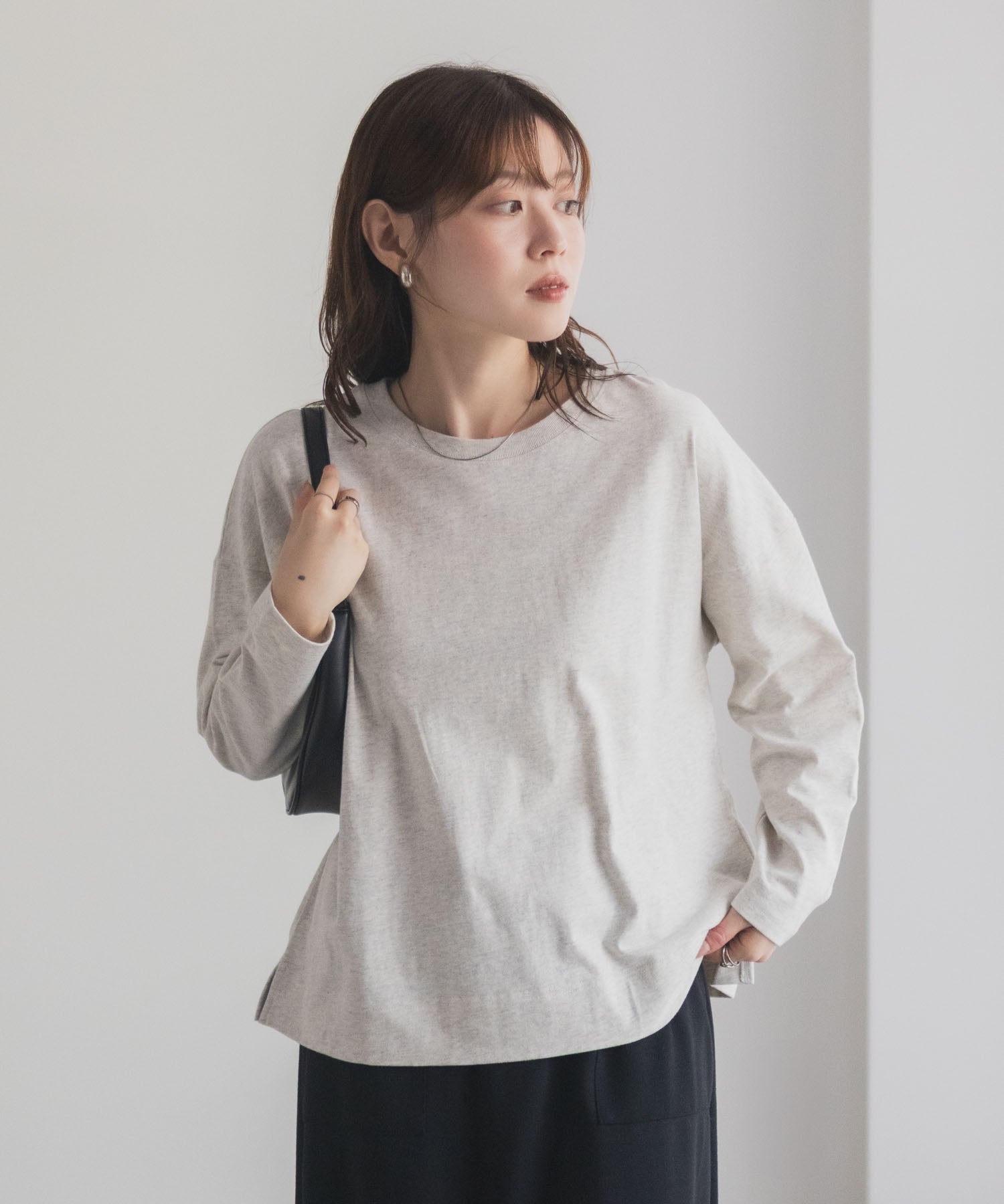 マックハウス Mac-House nAvy エブリーT 裾スリット長袖Tシャツ (オートミール) オートミール
