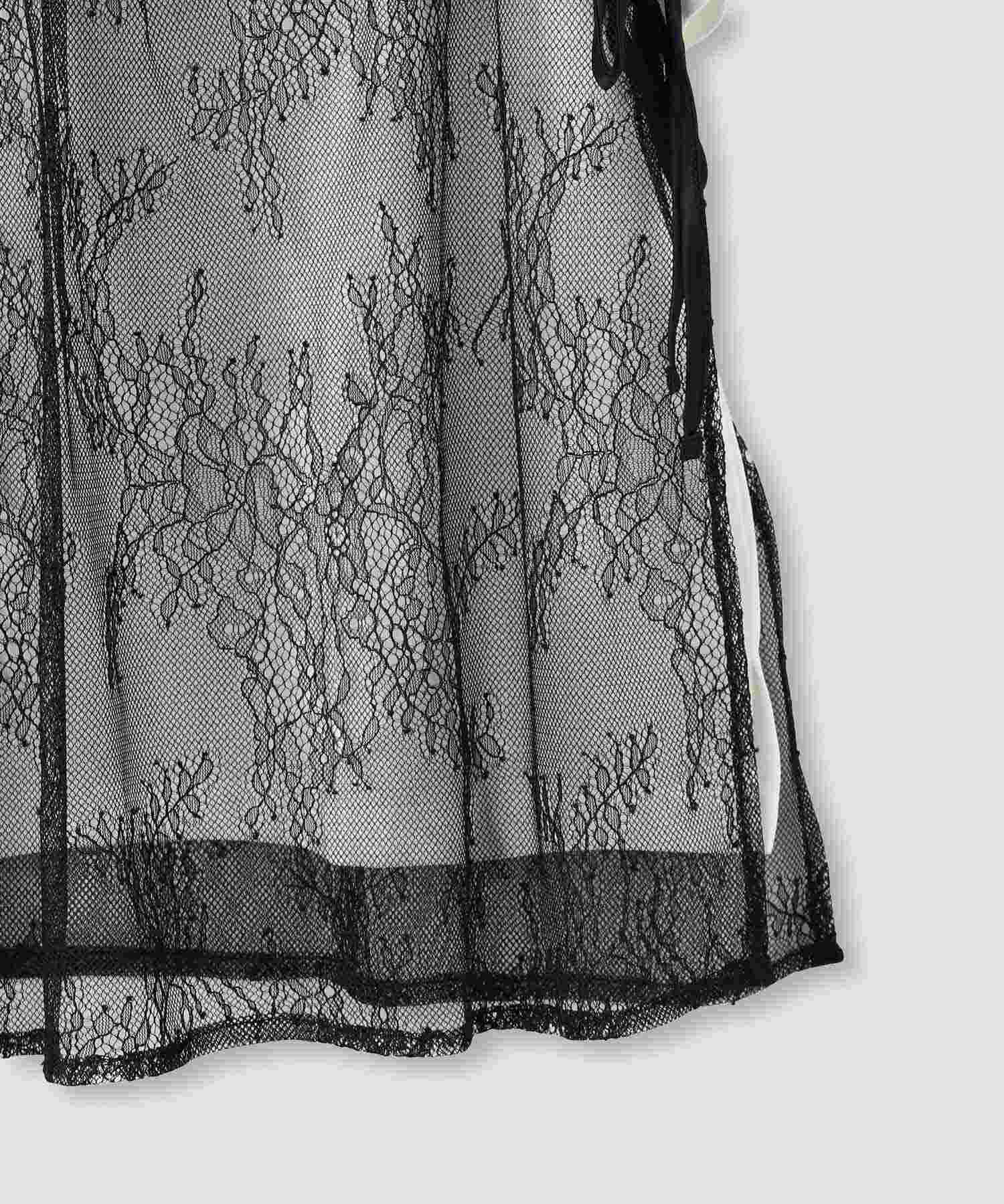 マックハウス Mac-House Tシャツ×レースキャミソールセット (ブラック柄) ブラック柄