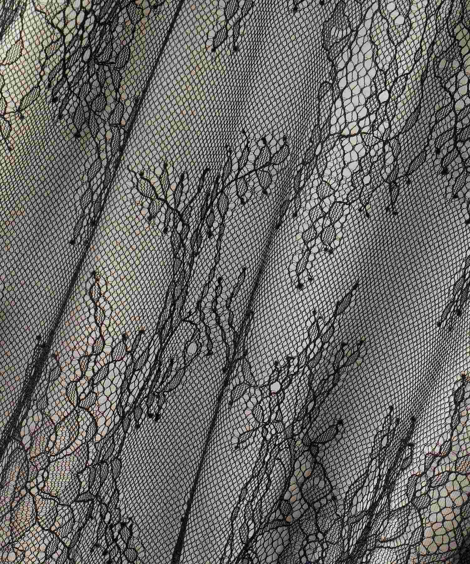 マックハウス Mac-House Tシャツ×レースキャミソールセット (ブラック柄) ブラック柄