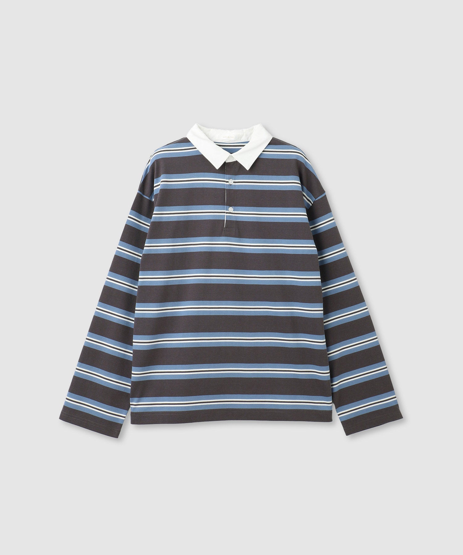 マックハウス Mac-House イレギュラーボーダーラガーシャツ (ダークグレー) ダークグレー