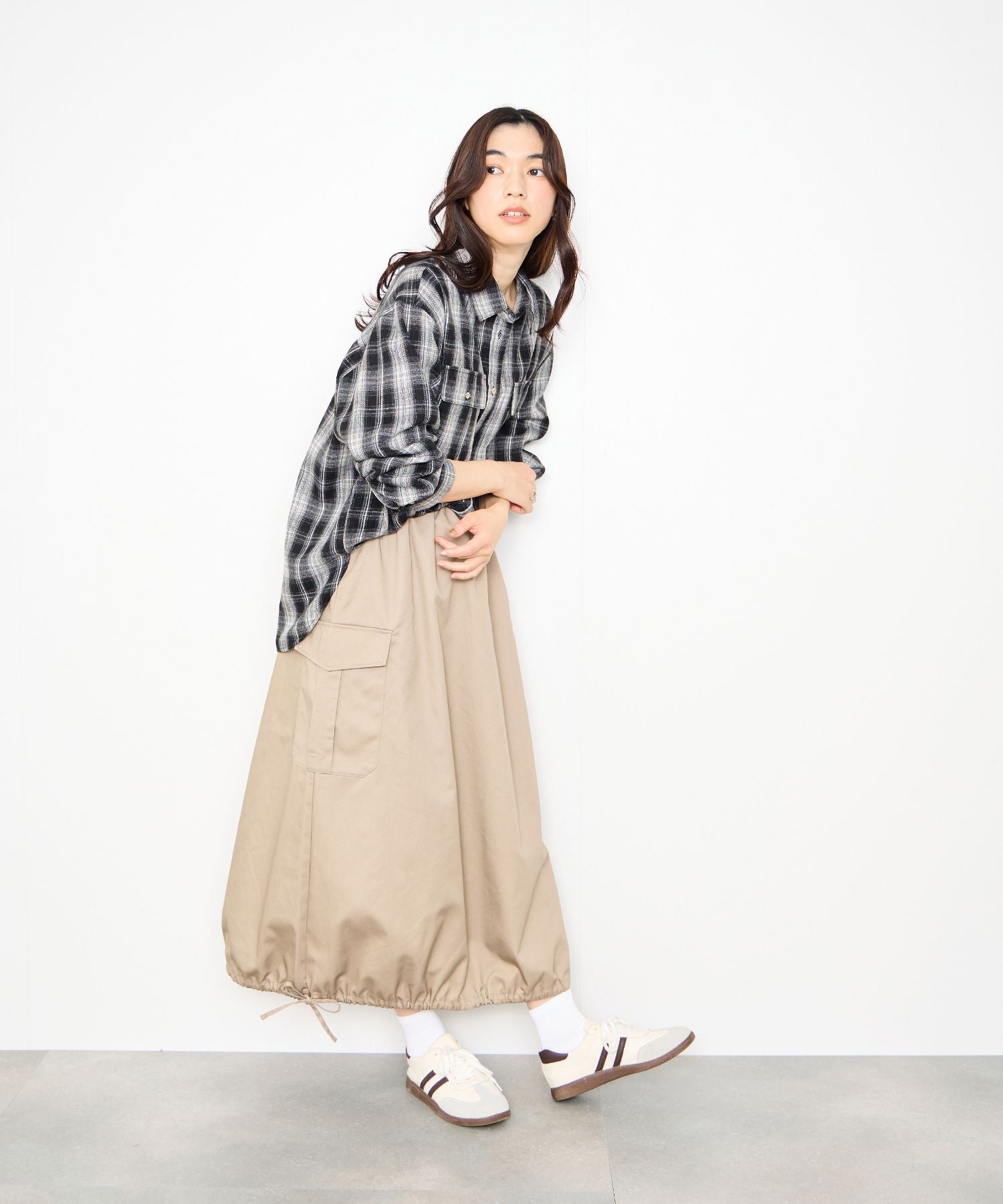 マックハウス Mac-House チェックネルレギュラーカラーシャツ (ブラウン) ブラウン