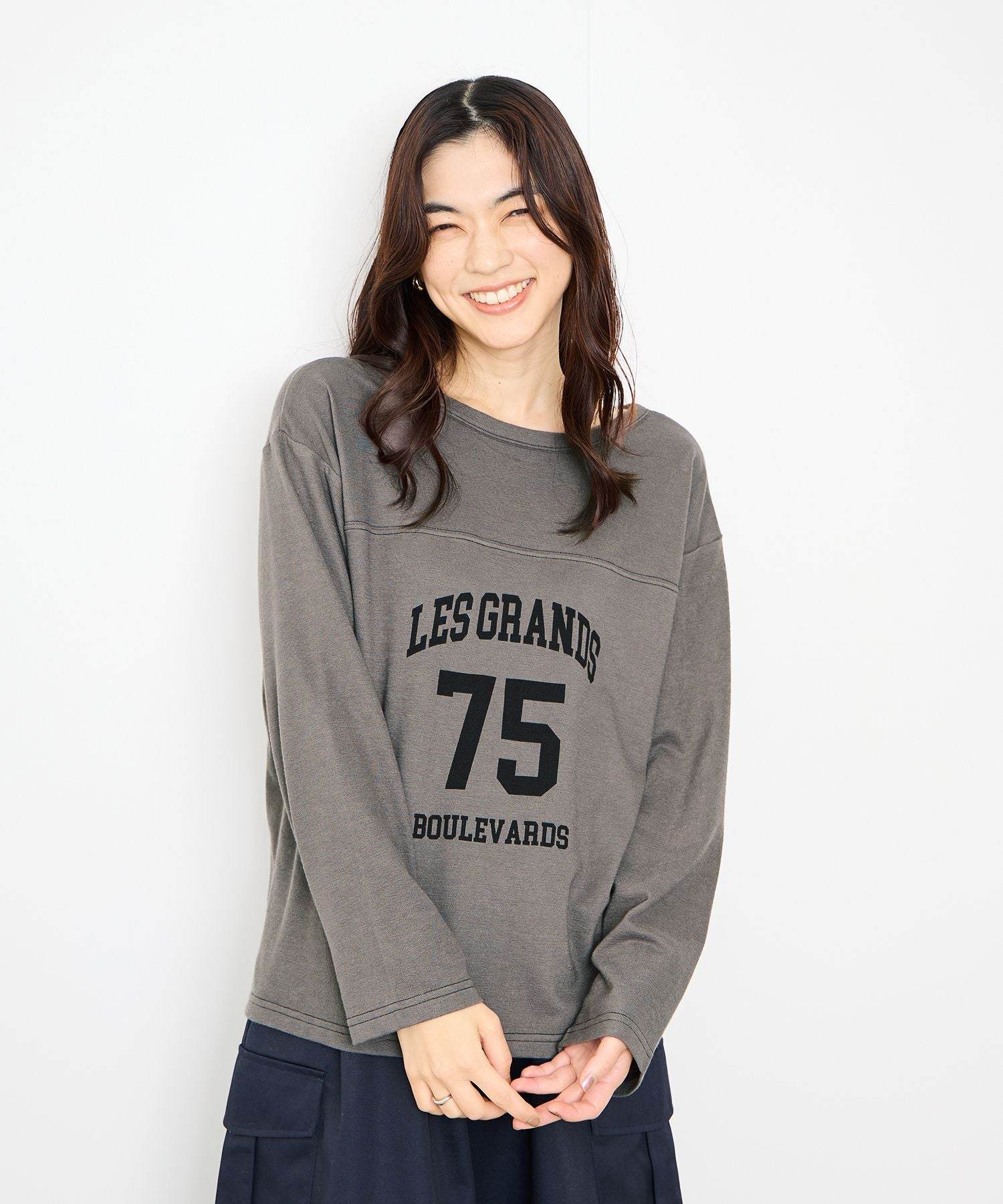 マックハウス Mac-House 2WAYフットボールロゴTシャツ (グレー) グレー