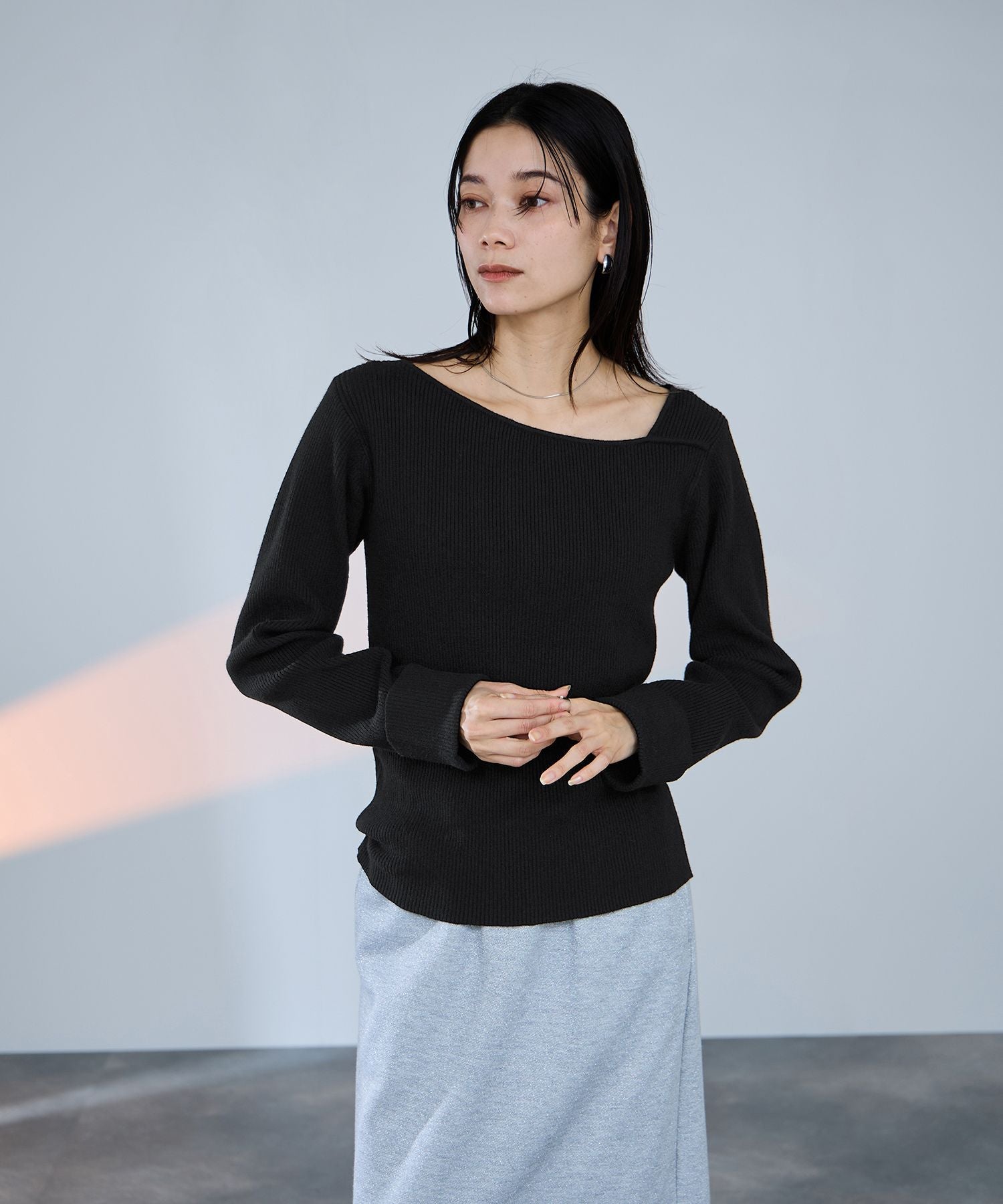 マックハウス Mac-House コンフィーズ アシメニット (アイボリー) アイボリー