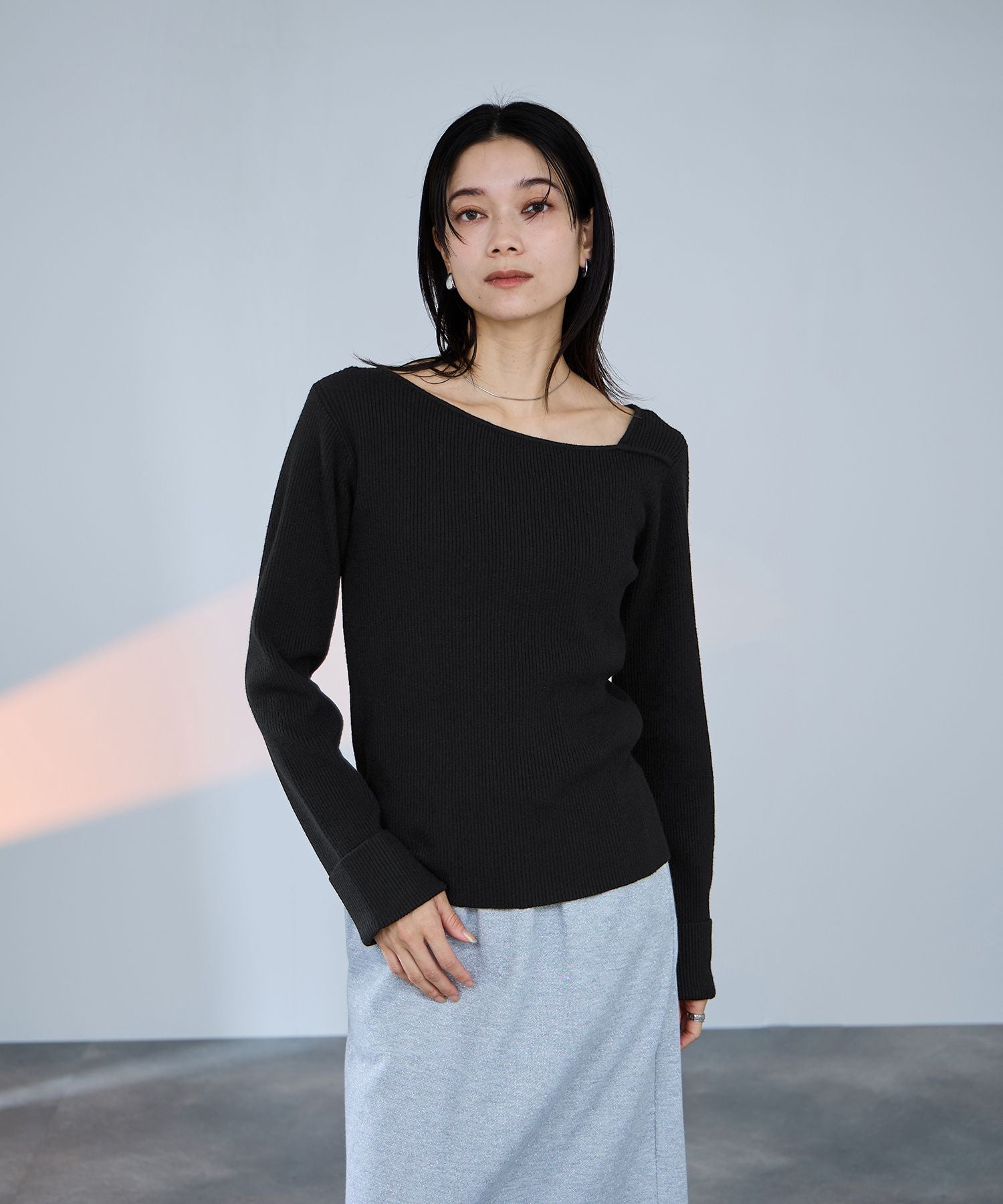 マックハウス Mac-House コンフィーズ アシメニット (アイボリー) アイボリー