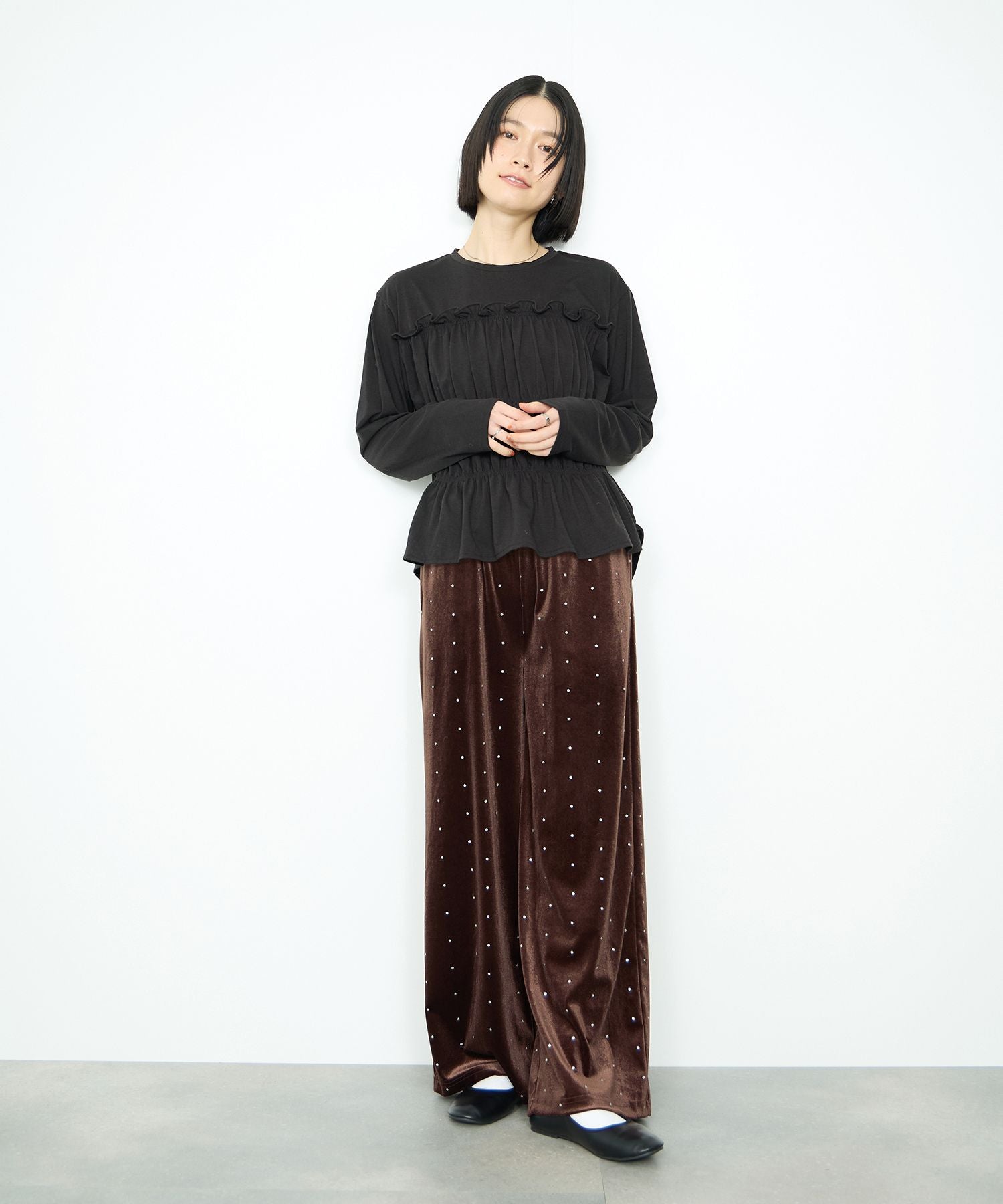 マックハウス Mac-House シャーリングギャザープルオーバー (グレー) グレー