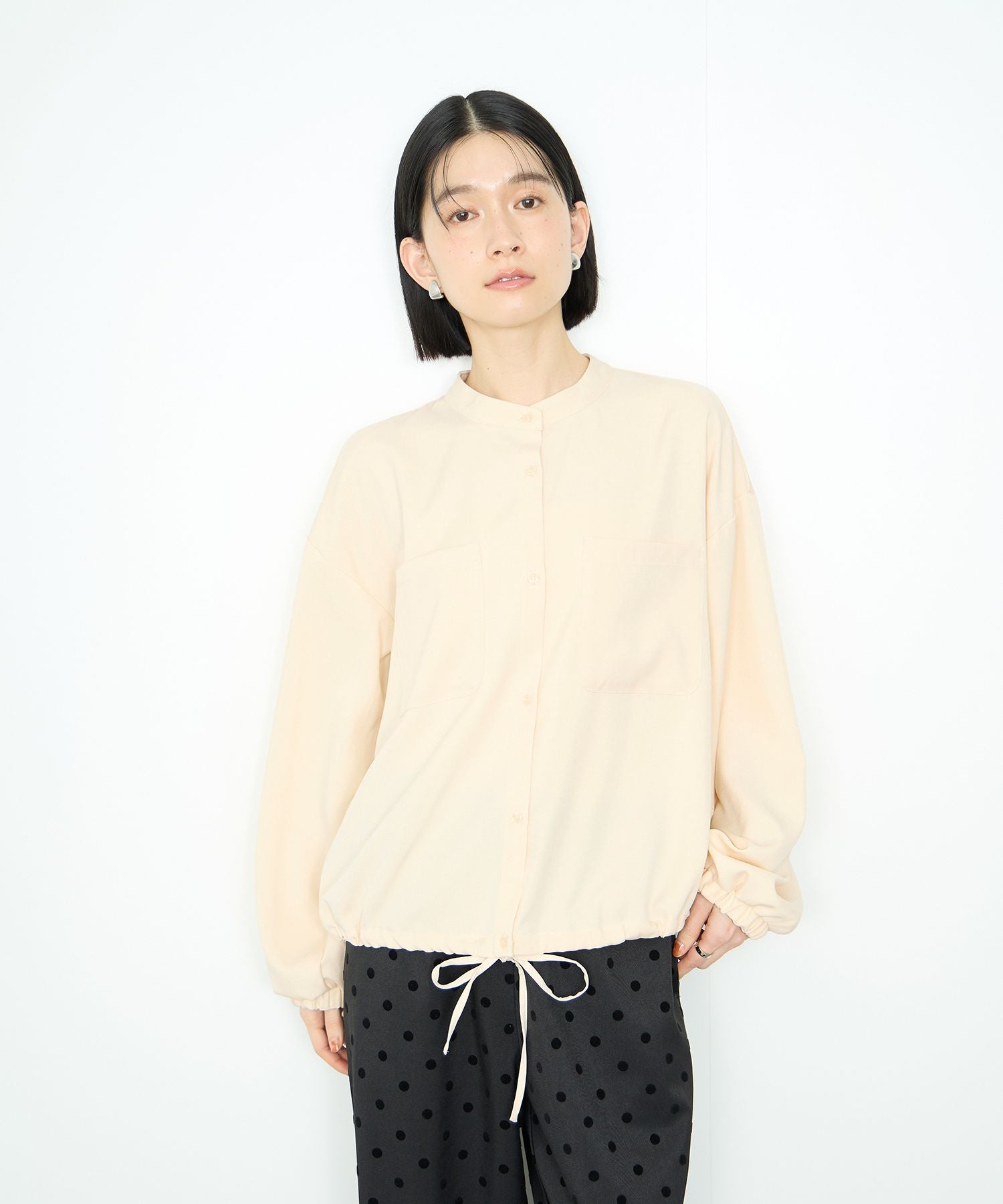 マックハウス Mac-House 裾ドロストブラウス (モカ) モカ