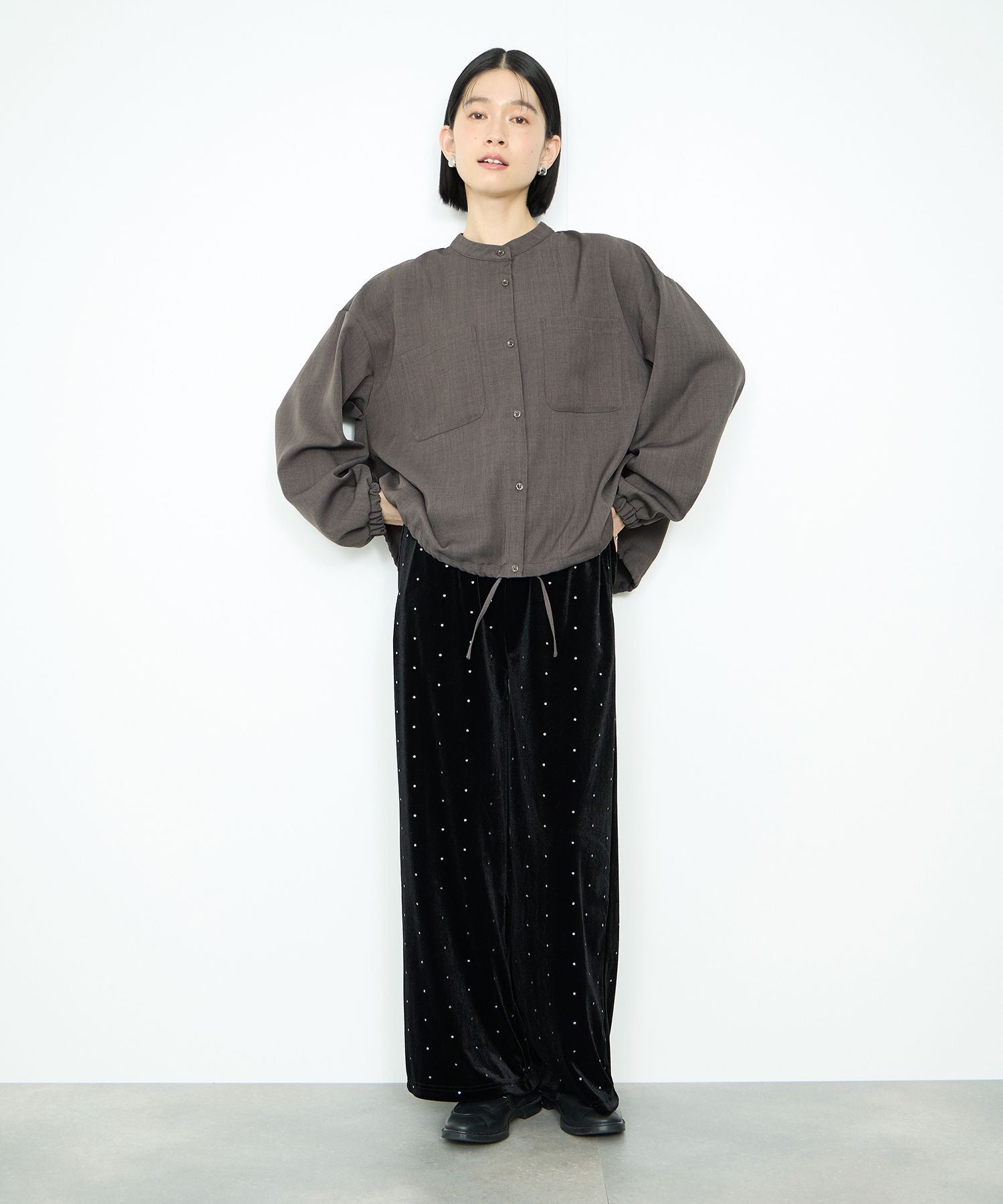 マックハウス Mac-House 裾ドロストブラウス (モカ) モカ