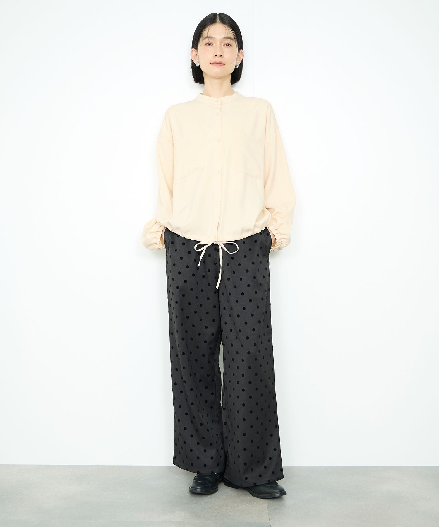 マックハウス Mac-House 裾ドロストブラウス (モカ) モカ