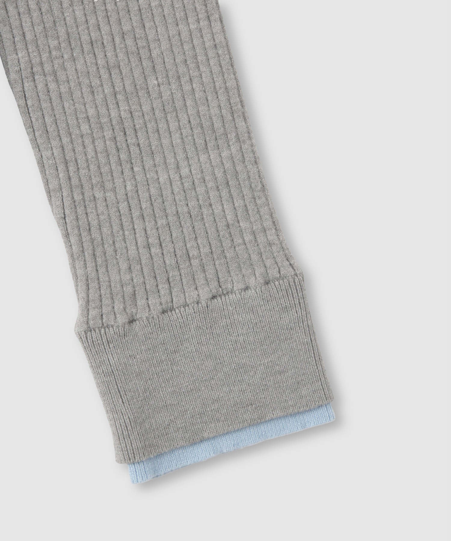マックハウス Mac-House 配色リブインナープルオーバー (グレー×サックス) グレー×サックス