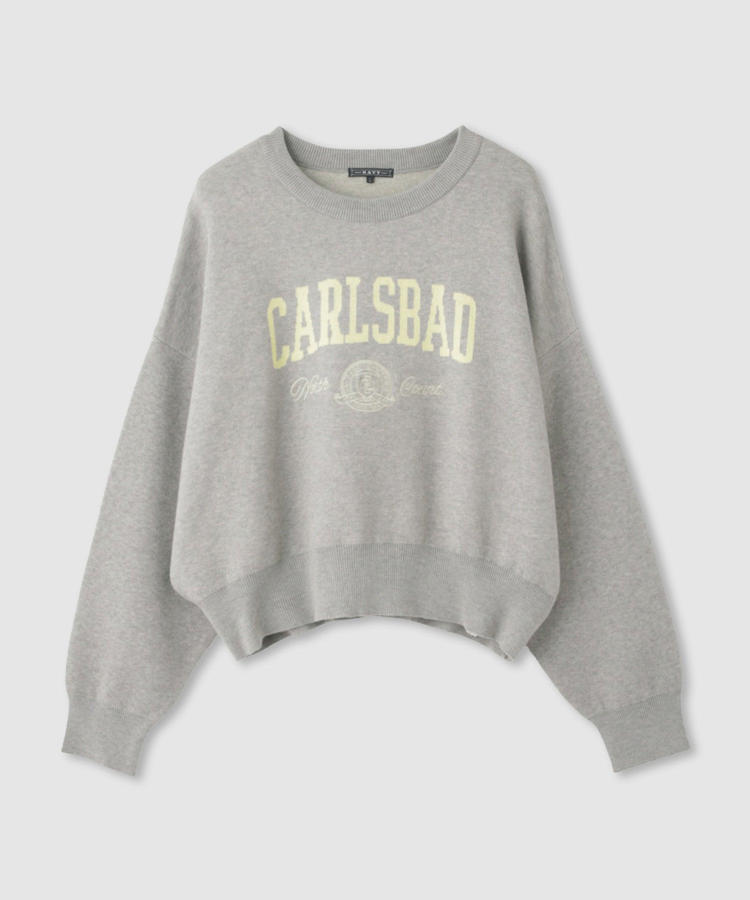 マックハウス Mac-House カレッジロゴWジャガードニット (ネイビー×グレー) ネイビー×グレー