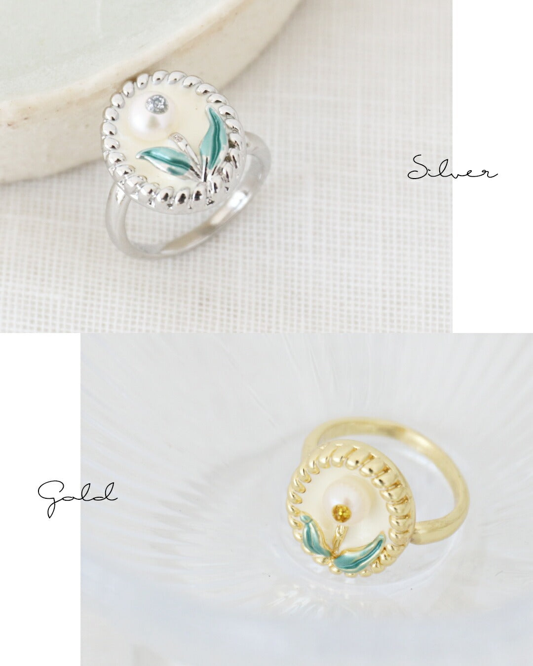 サンポクシェル sanpo kuschel (全2色)誰ともかぶらない私だけの花リング (シルバー) シルバー