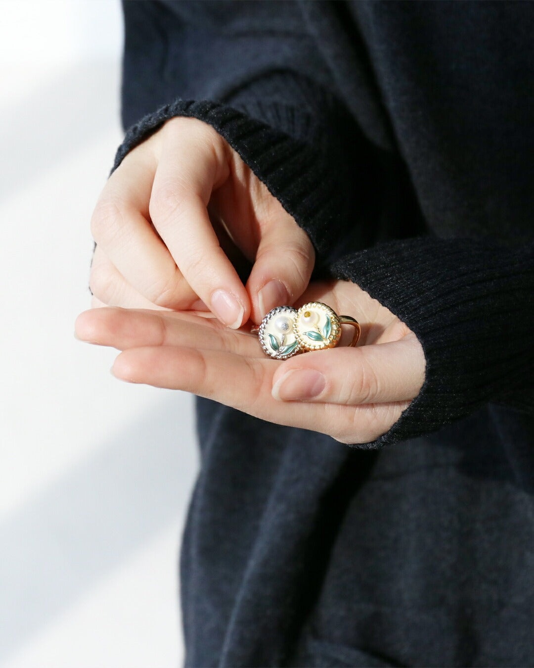 サンポクシェル sanpo kuschel (全2色)誰ともかぶらない私だけの花リング (シルバー) シルバー