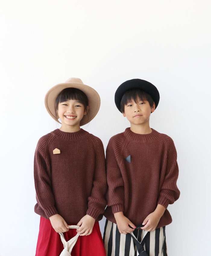 サンポクシェル sanpo kuschel 《キッズ用 130cmと140cm》ぬくもりのキッズニットトップス (ブラウン) ブラウン