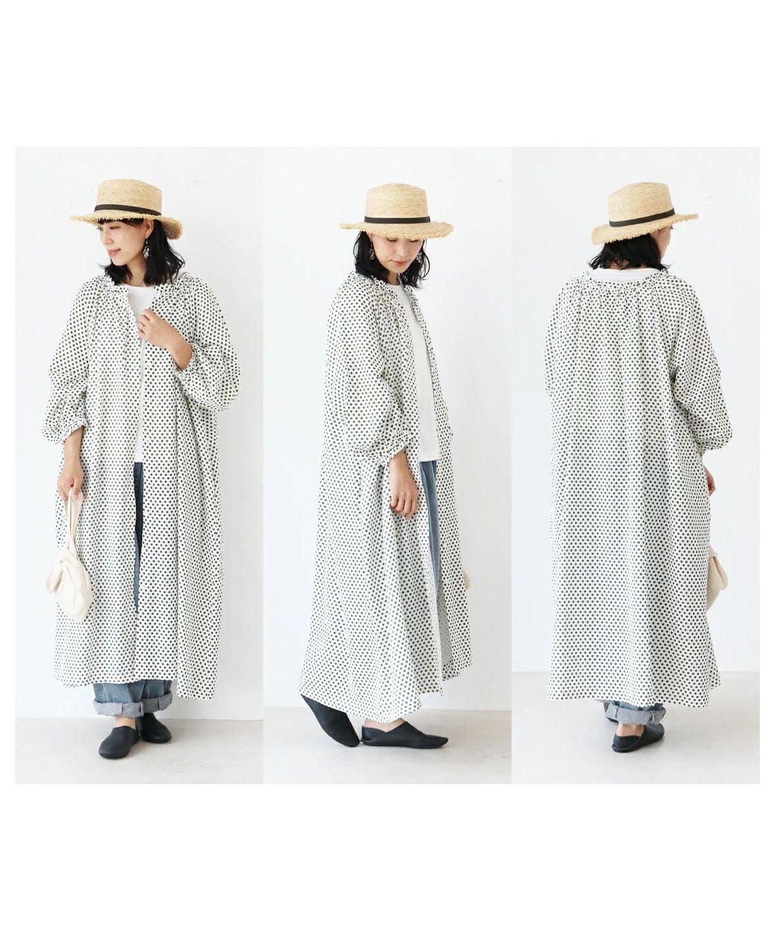 サンポクシェル sanpo kuschel 【羽織著也可以使用的 復古水玉連衣裙】