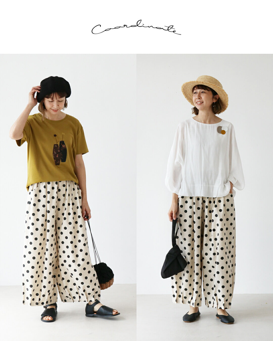 サンポクシェル sanpo kuschel 体型カバーも叶う、ゆったりドットパンツ (ホワイト) ホワイト