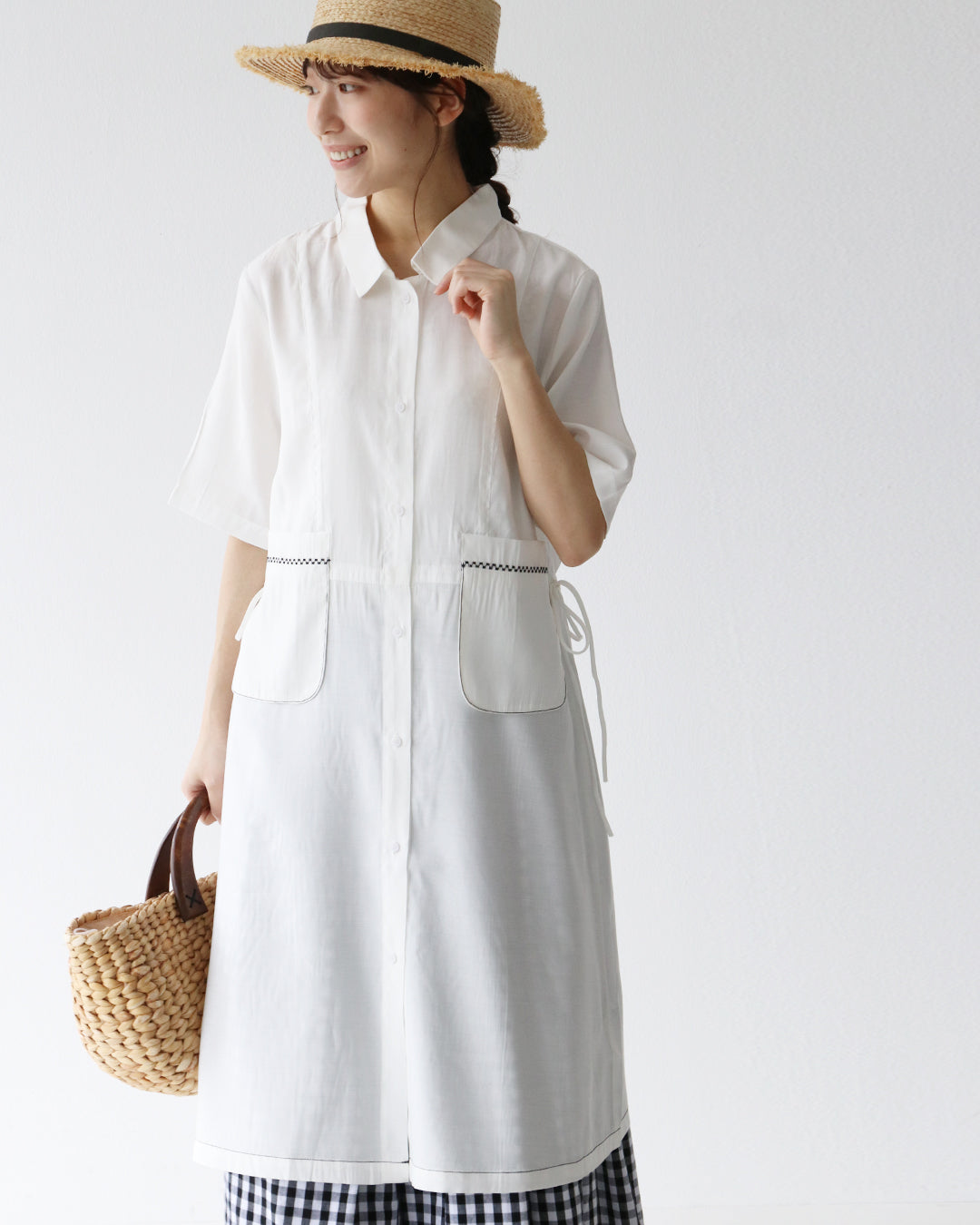 サンポクシェル sanpo kuschel ポシェットポケットワンピース (ホワイト) ホワイト