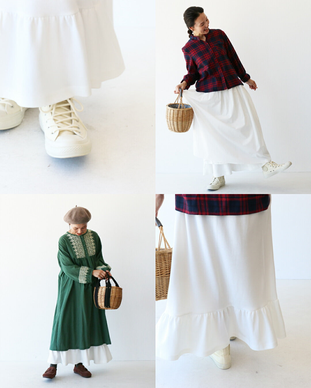 サンポクシェル sanpo kuschel 足元スーッとしない厚手ペチスカート (ホワイト) ホワイト