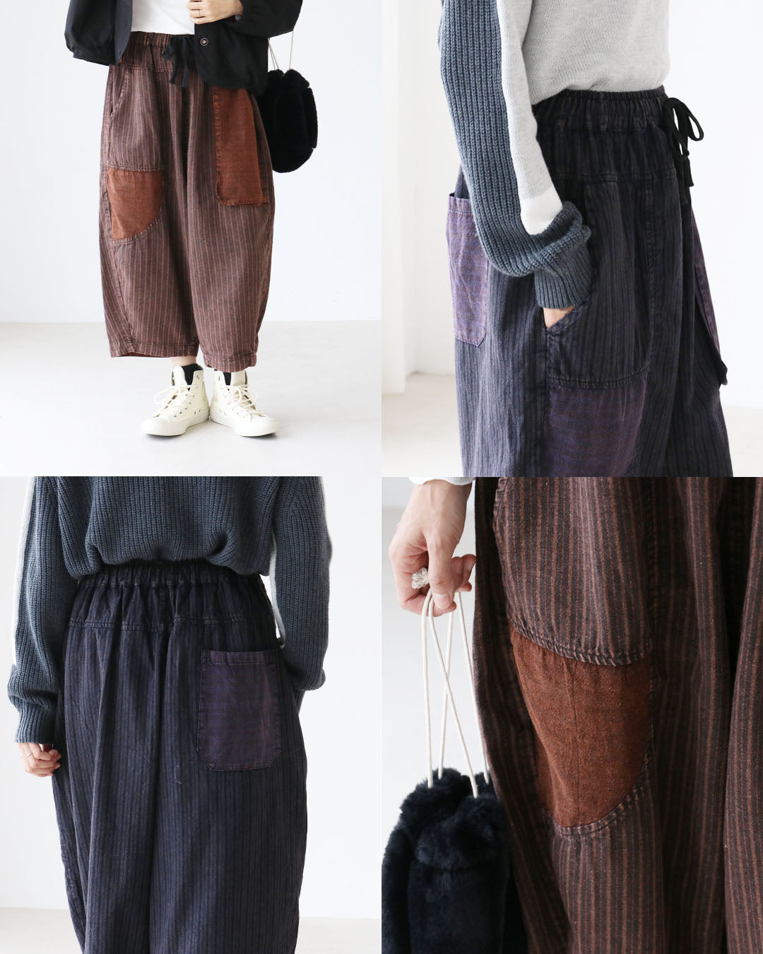 サンポクシェル sanpo kuschel 足元コーデが楽しくなる絶妙丈パンツ (ブラウン) ブラウン