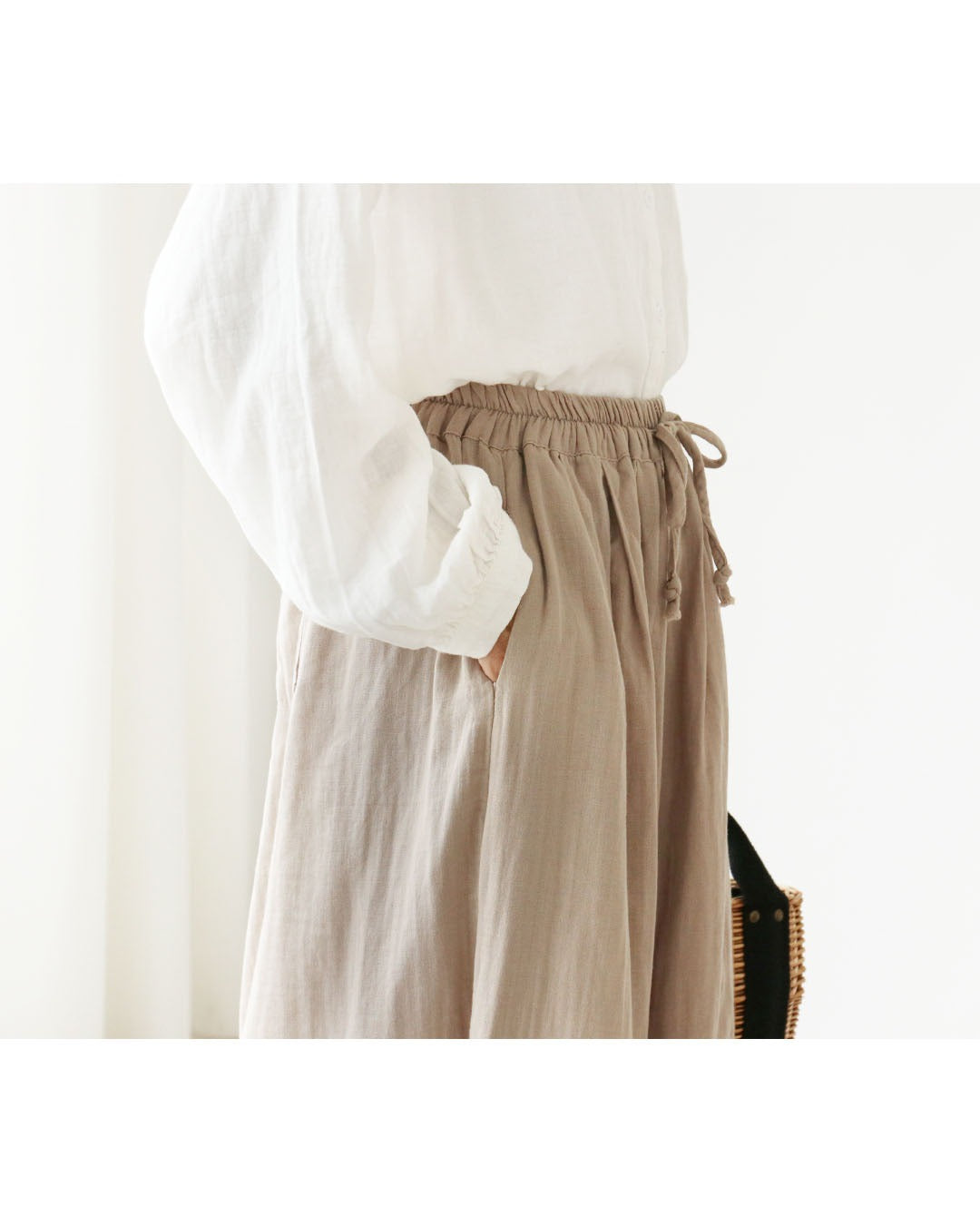 サンポクシェル sanpo kuschel 〈全2色〉ゆったりダブルガーゼパンツ (レッド) レッド