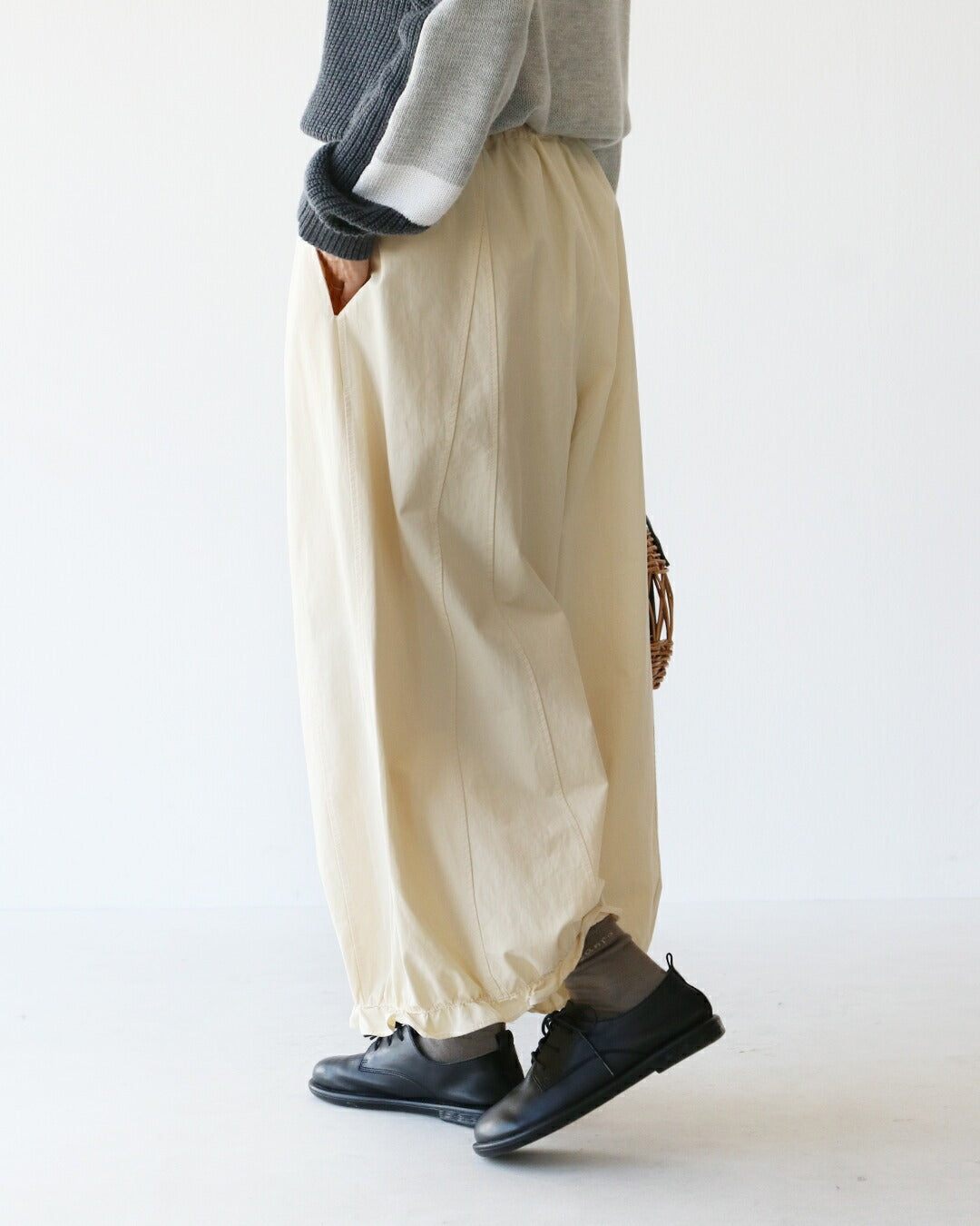 サンポクシェル sanpo kuschel 裾フリルコットンパンツ (ホワイト) ホワイト