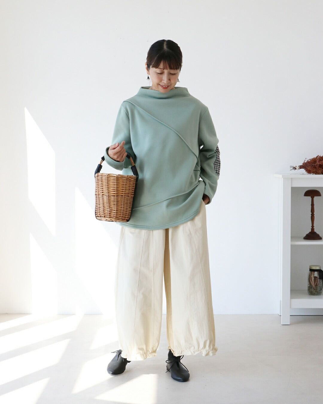 サンポクシェル sanpo kuschel 裾フリルコットンパンツ (ホワイト) ホワイト