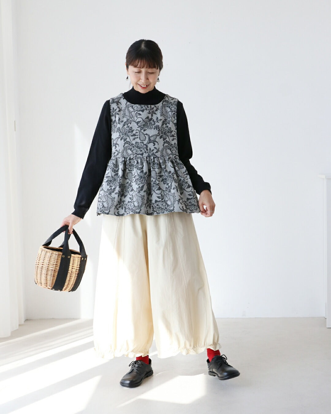 サンポクシェル sanpo kuschel 裾フリルコットンパンツ (ホワイト) ホワイト