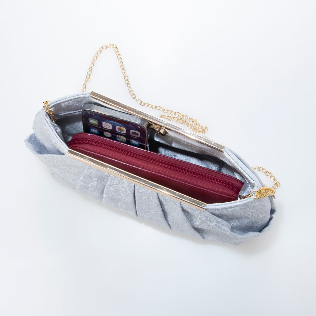 モーヴ mauve レースデザインクラッチバッグ/2WAY