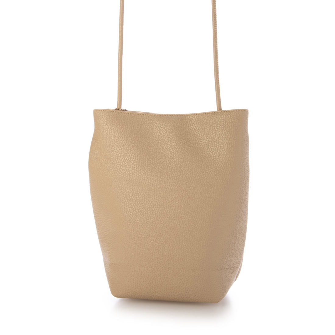 モーヴ mauve Lサイズソフトフェイクレザーのスマホショルダー (ベージュ) ベージュ