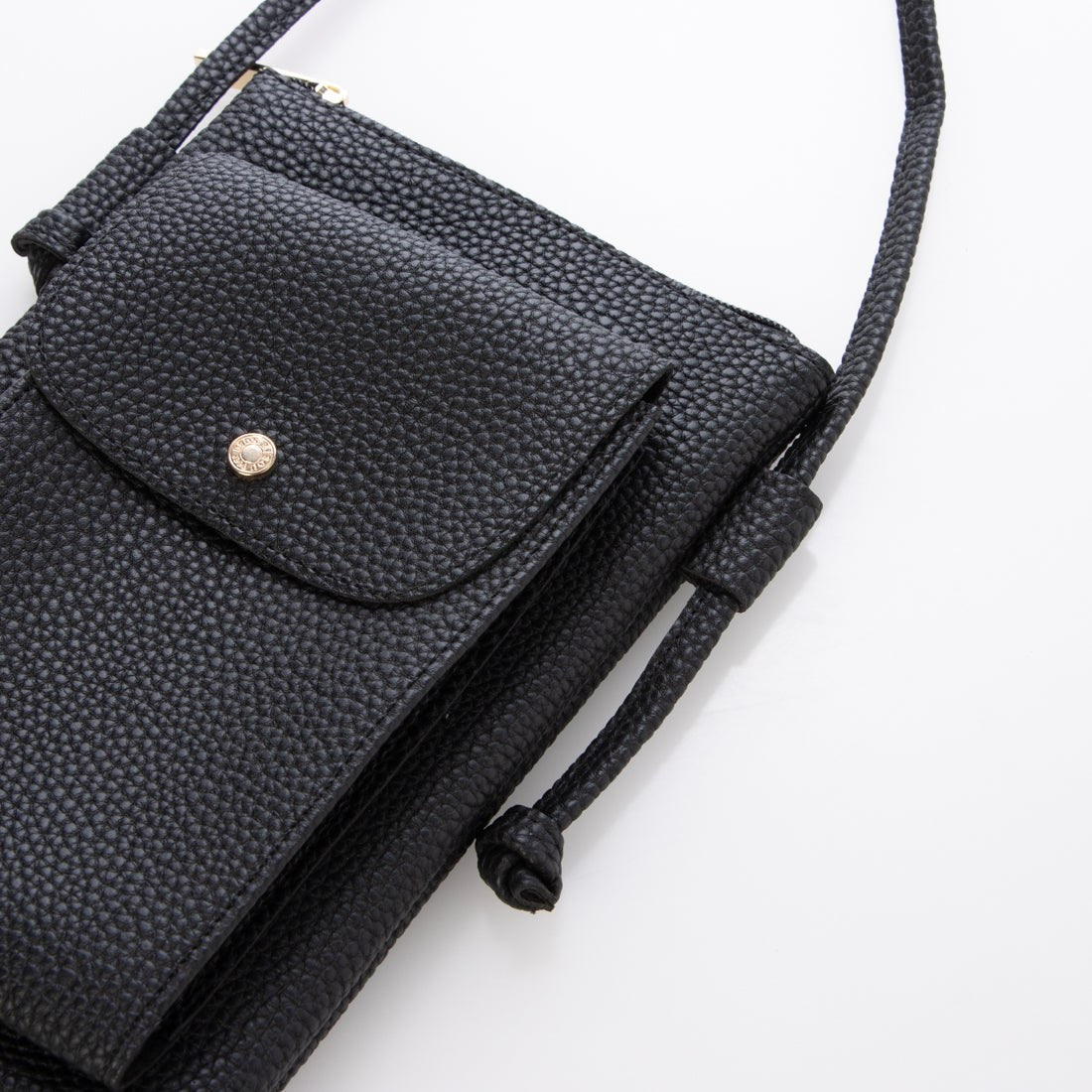 モーヴ mauve フロントフラップポケットスマホショルダー 【Lサイズシリーズ】 (ブラック) ブラック