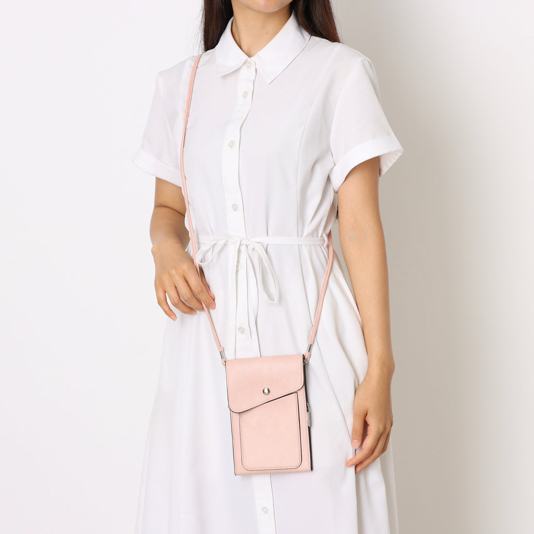 モーヴ mauve フラップデザインスマホショルダー (ピンク) ピンク