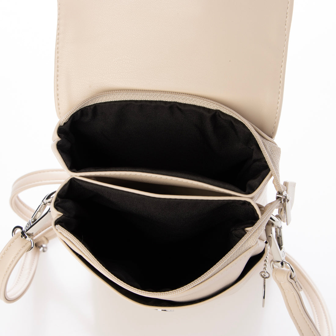 モーヴ mauve スマホショルダー 4ポケットフラップ型 ミニショルダー (グレージュ) グレージュ