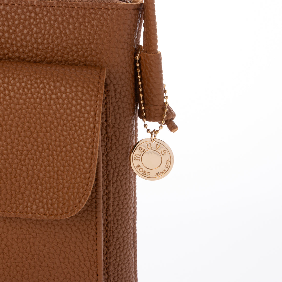 モーヴ mauve フロントフラップポケットスマホショルダー 【Lサイズシリーズ】 (キャメル) キャメル