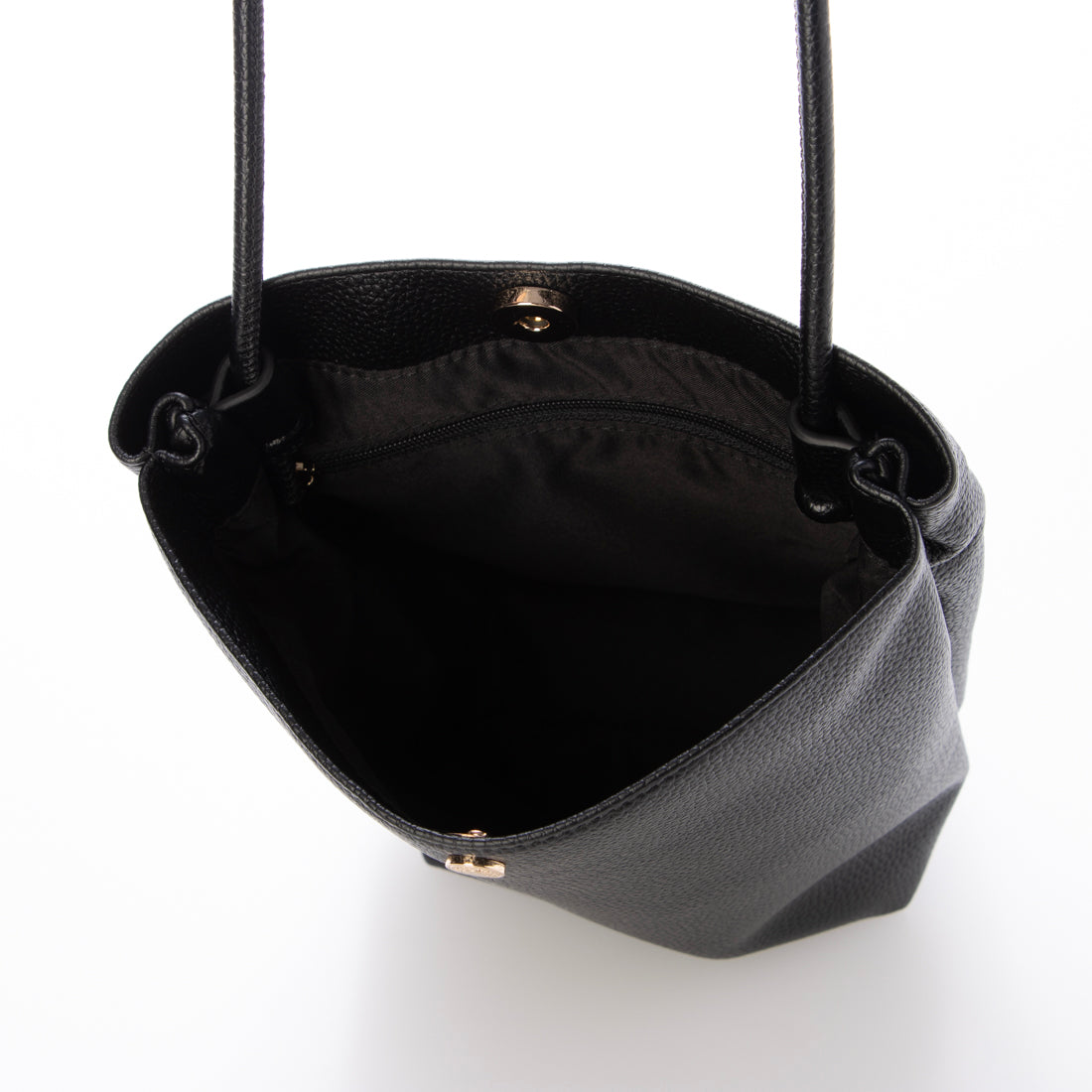 モーヴ mauve Lサイズソフトフェイクレザーのスマホショルダー (ブラック) ブラック