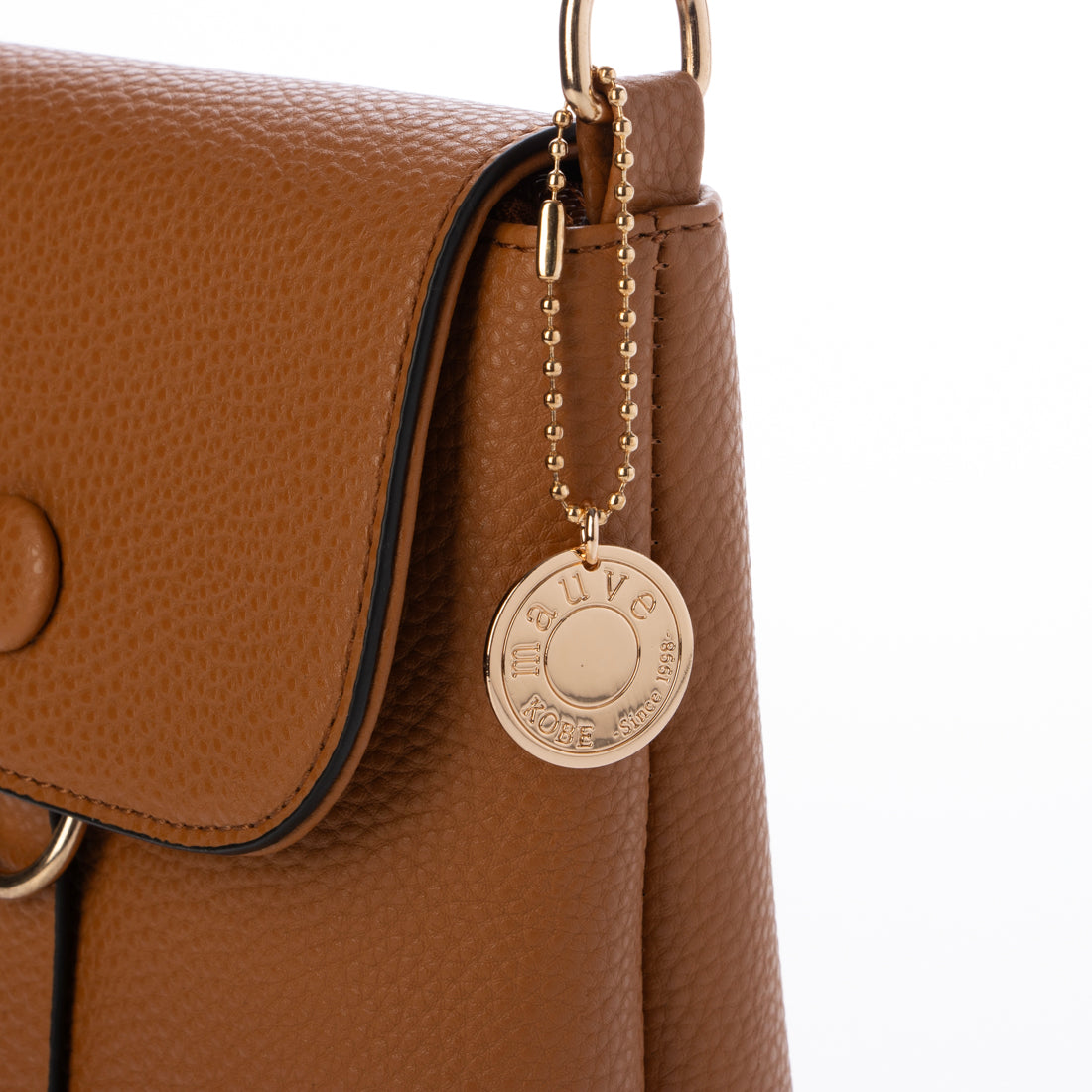 モーヴ mauve スマホショルダー ベルトアクセントフラップ ミニショルダー (キャメル) キャメル