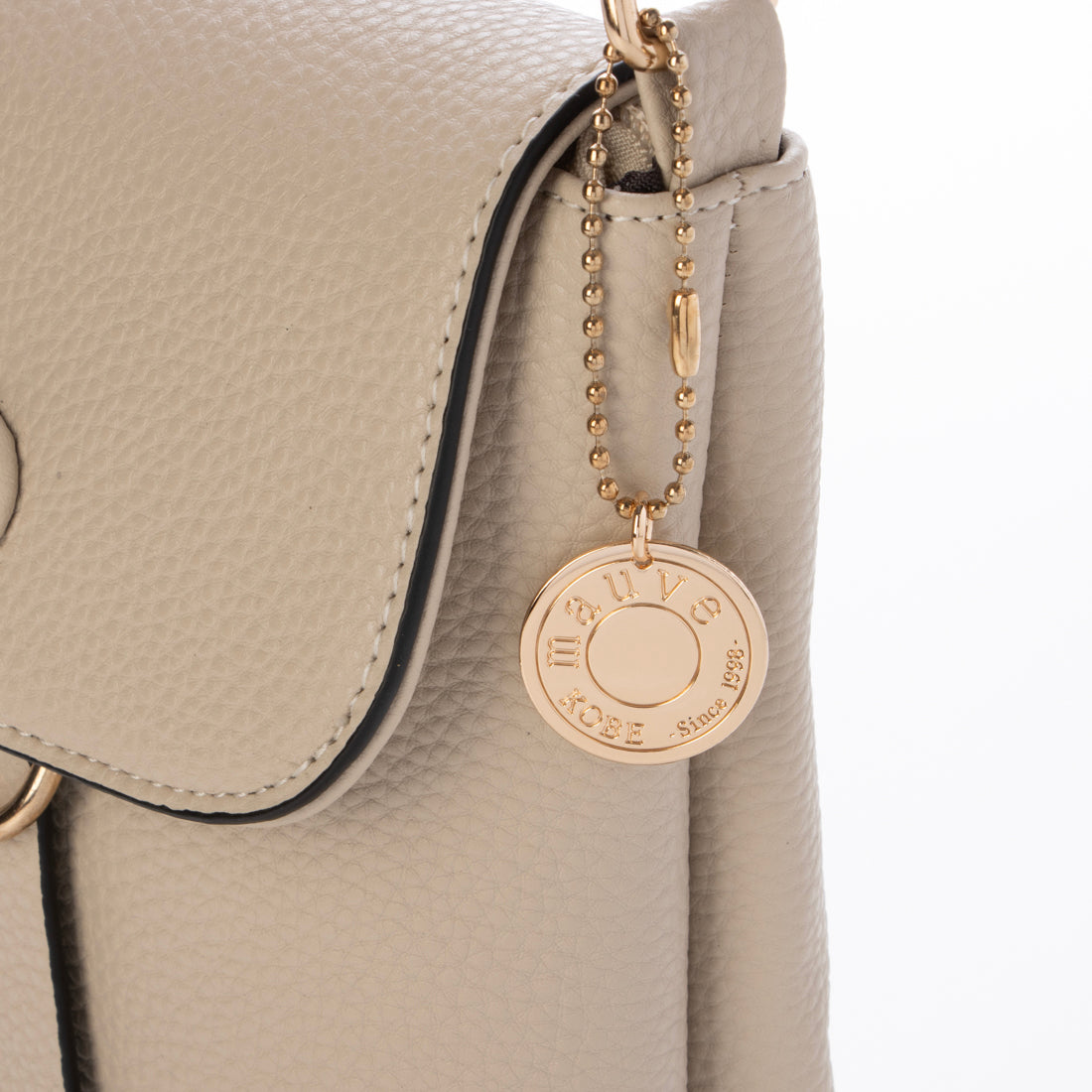 モーヴ mauve スマホショルダー ベルトアクセントフラップ ミニショルダー (グレージュ) グレージュ