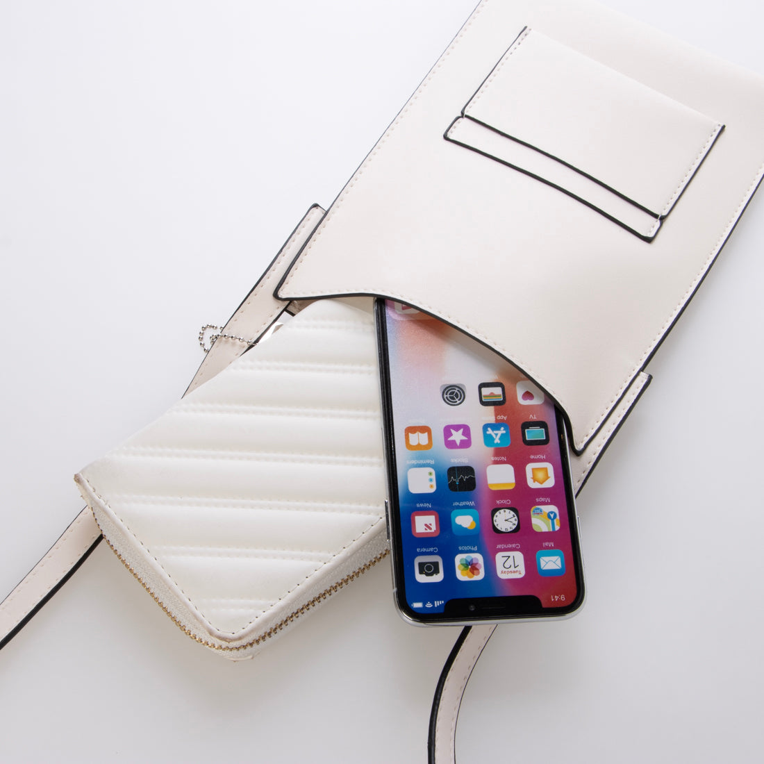 モーヴ mauve スマホショルダー スマートスリム ミニショルダー (ホワイト) ホワイト