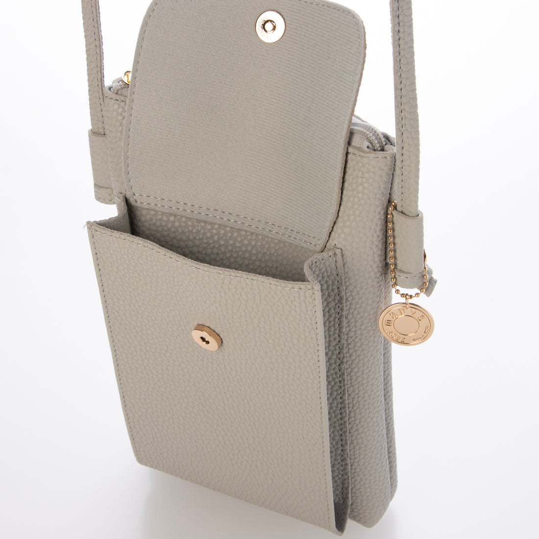 モーヴ mauve フロントフラップポケットスマホショルダー 【Lサイズシリーズ】 (ライトグレー) ライトグレー