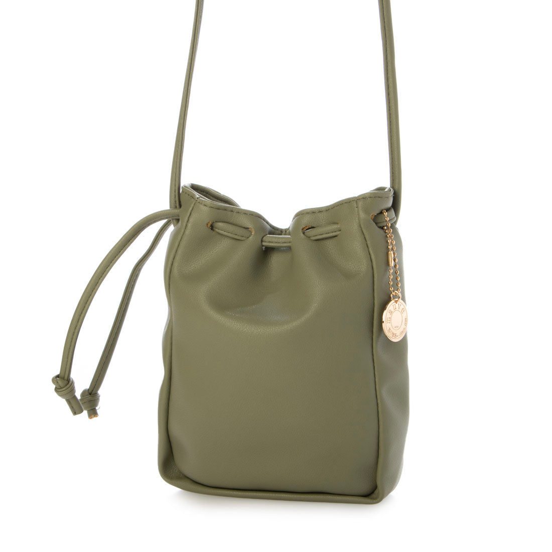 モーヴ mauve シンプル巾着スマホショルダー (カーキ) カーキ