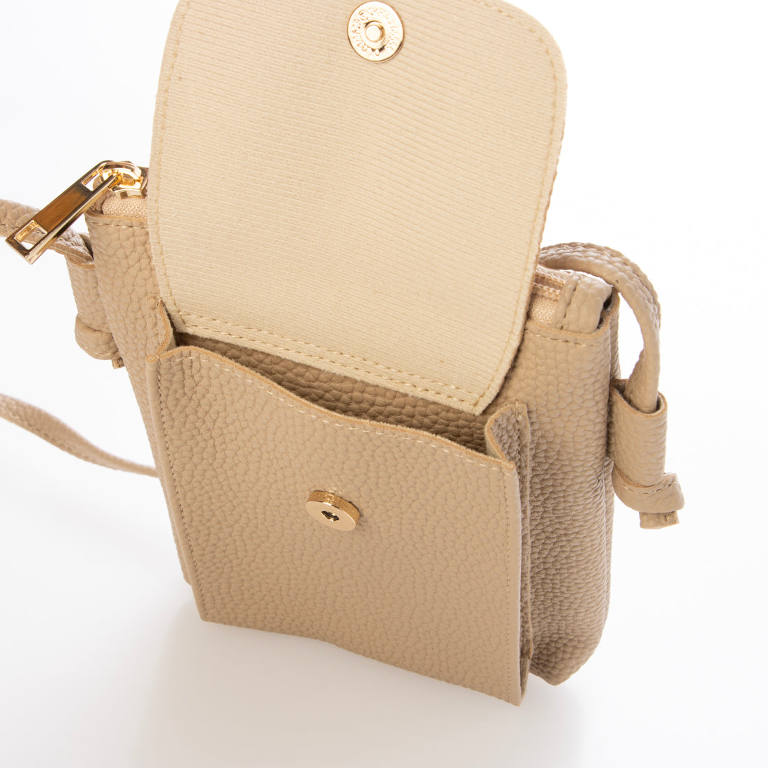 モーヴ mauve フロントフラップポケットスマホショルダー (ベージュ) ベージュ