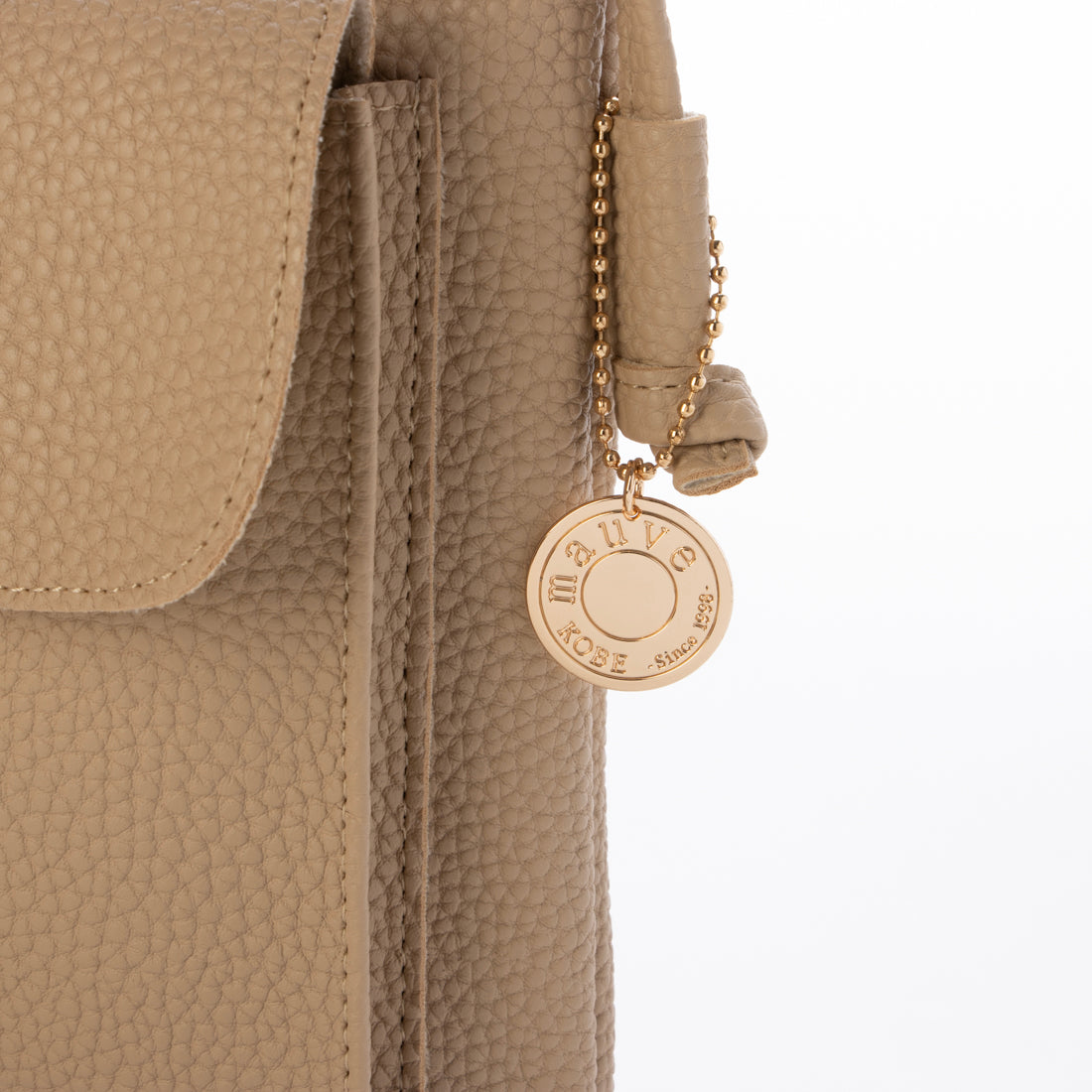 モーヴ mauve フロントフラップポケットスマホショルダー (ベージュ) ベージュ