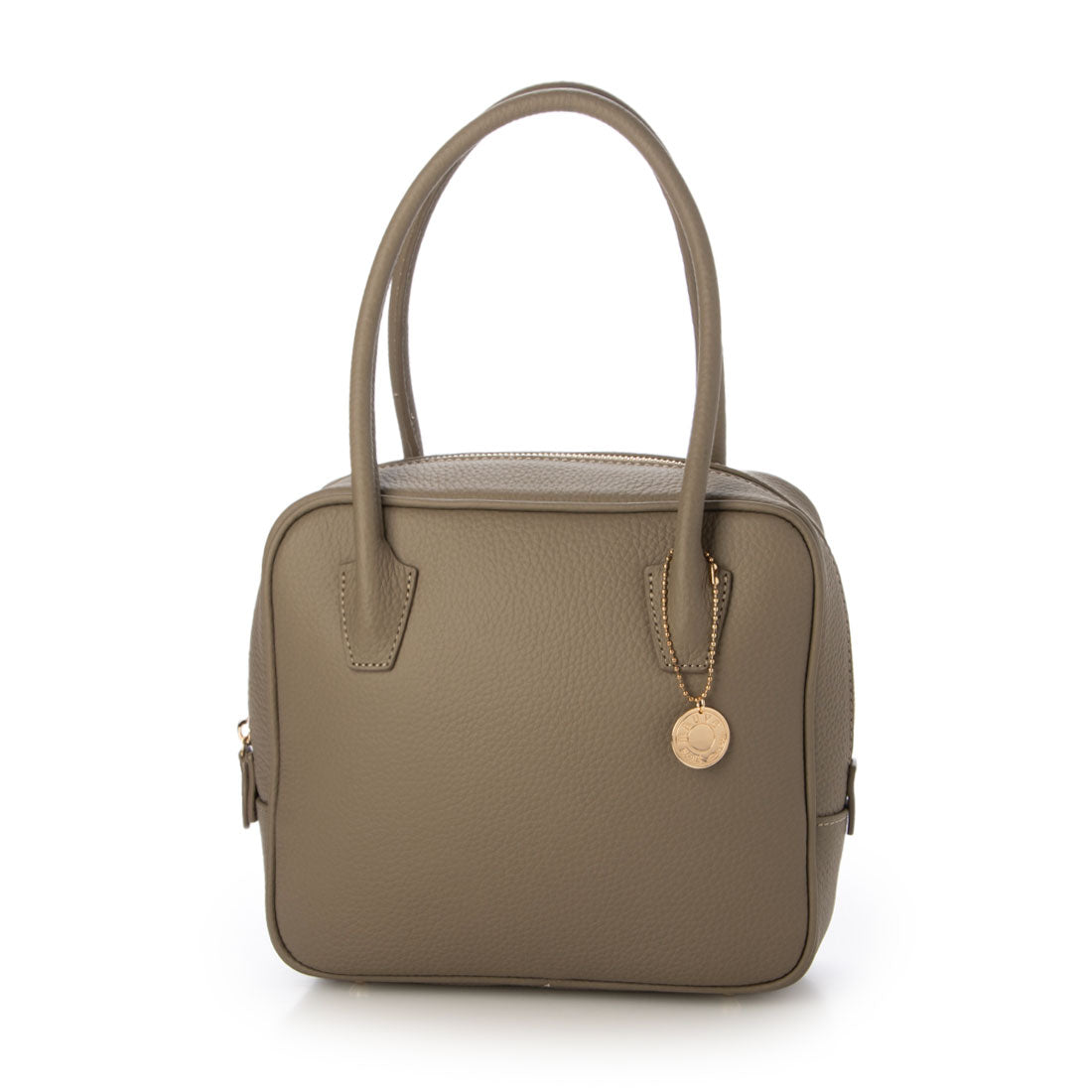 モーヴ mauve 【本革】スクエアハンドバッグ (グレージュ) グレージュ