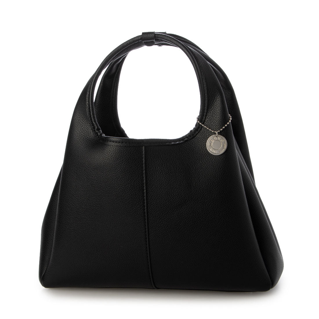 モーヴ mauve コロンとしたフォルムの2WAY台形トートバッグ ショルダー付き|きれいめ シンプル 肩掛け 斜めがけ (ブラック) ブラック