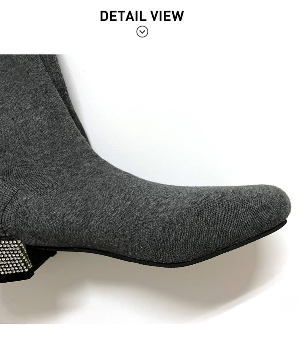 メゾンドラティール maison de LATIR ロングソックスブーツ ミュールパンプス(ブラック) ブラック