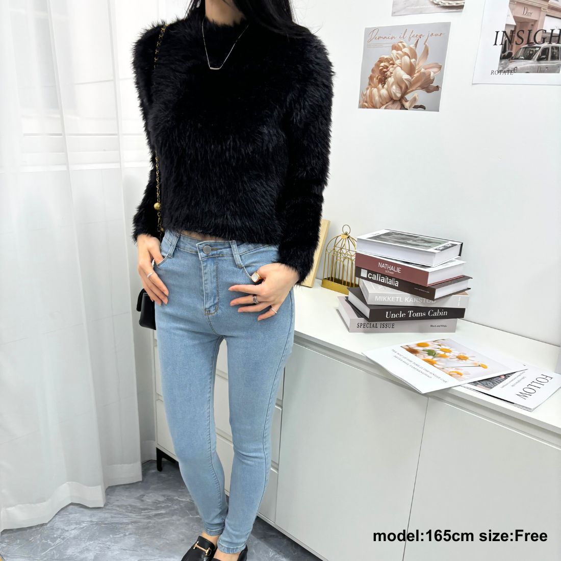 メゾンドラティール maison de LATIR ふわふわショート丈のシャギーニット