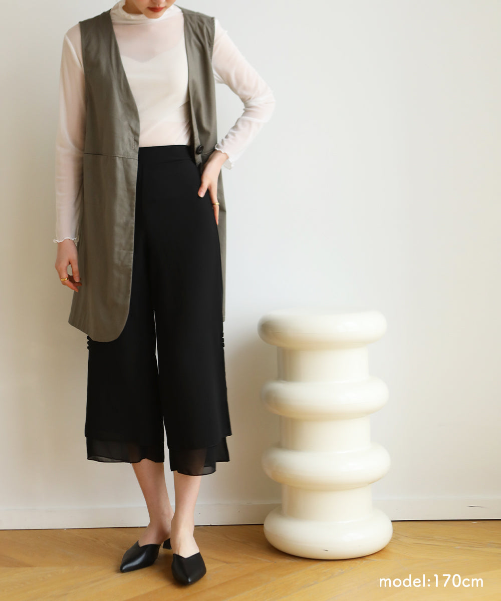 メゾンドラティール maison de LATIR 重ね着用アイテムインナーウェアー シアー素材 (ホワイト) ホワイト