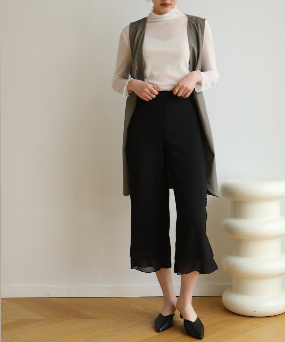 メゾンドラティール maison de LATIR 重ね着用アイテムインナーウェアー シアー素材 (ホワイト) ホワイト