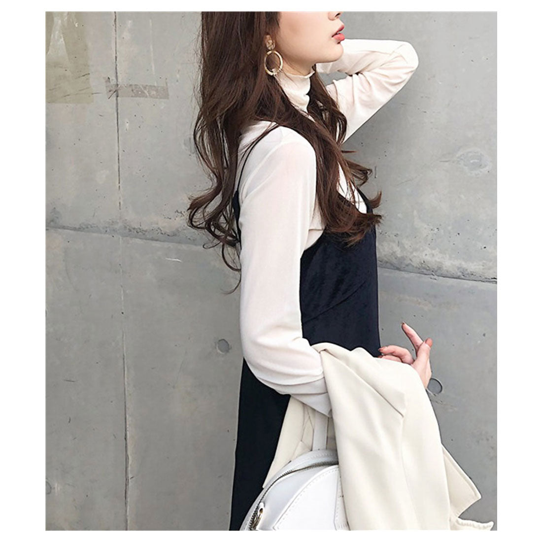 メゾンドラティール maison de LATIR 重ね着用アイテムインナーウェアー シアー素材 (ホワイト) ホワイト