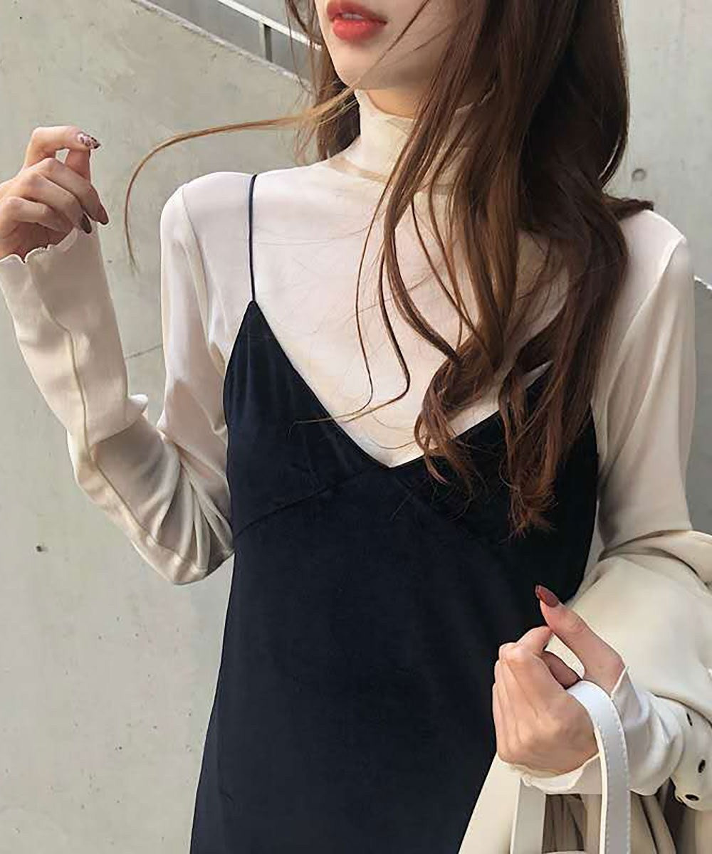 メゾンドラティール maison de LATIR 重ね着用アイテムインナーウェアー シアー素材 (ホワイト) ホワイト