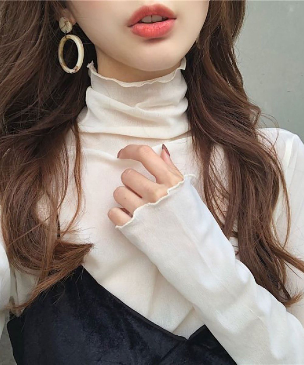 メゾンドラティール maison de LATIR 重ね着用アイテムインナーウェアー シアー素材 (ホワイト) ホワイト