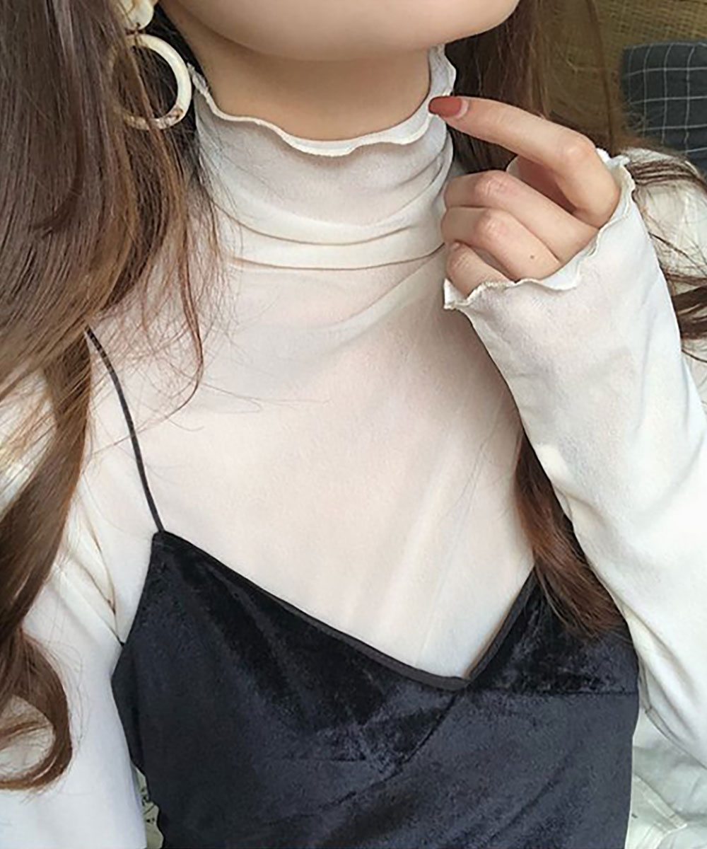 メゾンドラティール maison de LATIR 重ね着用アイテムインナーウェアー シアー素材 (ホワイト) ホワイト